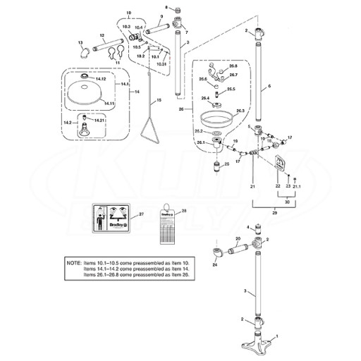 Bradley S19-310F Parts Breakdown