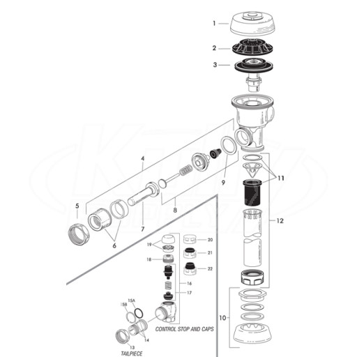 Sloan Continental Flushometer Parts Breakdown