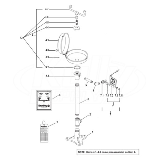 Bradley S19-210DC Parts Breakdown