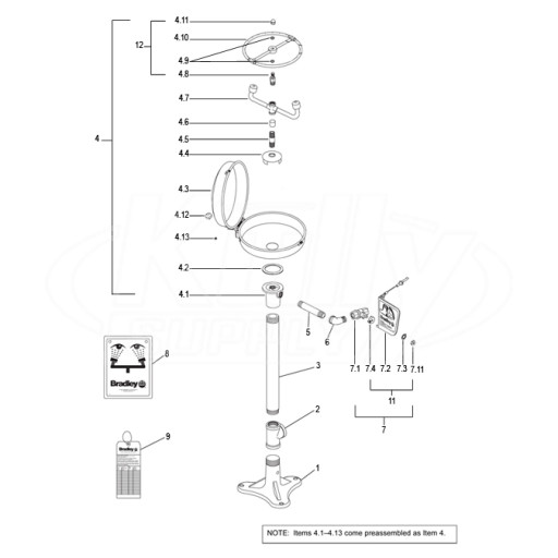 Bradley S19-210DCR Parts Breakdown
