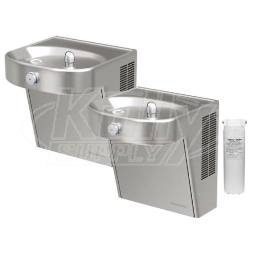 Halsey Taylor HVR8HDBL-WF Filtered Heavy Duty Vandal-Resistant Dual Drinking Fountain