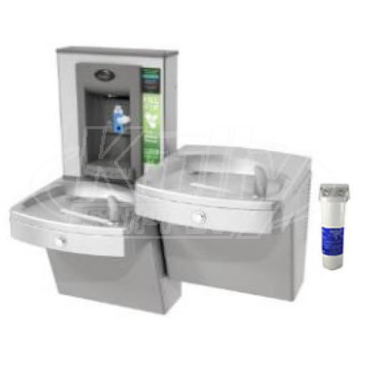 Oasis PGVF8EBFSL Filtered Vandal-Resistant Dual Drinking Fountain with Bottle Filler