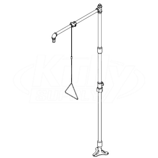 Bradley S19-110BFSS Corrosion-Resistant Stainless Steel Barrier-Free Drench Shower