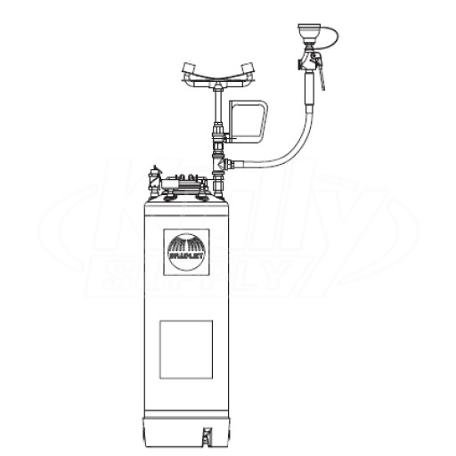 Bradley S19-680 Portable Pressurized Tank 5 Gallon (with Eyewash and Drench Hose 8') (Discontinued)