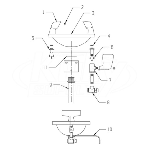 Speakman SE-400-ADA Eye/Face Wash Parts Breakdown