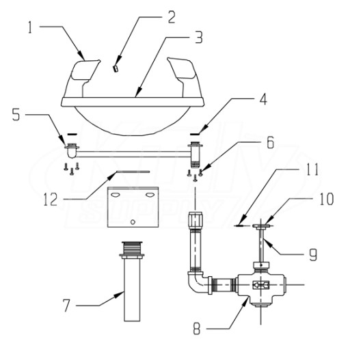 Speakman SE-410 Eye/Face Wash Parts Breakdown