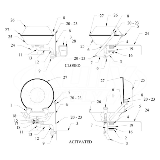 Speakman SE-490-CV Eye/Face Wash Parts Breakdown