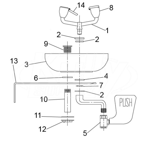Speakman SE-495-ADA Eye/Face Wash Parts Breakdown