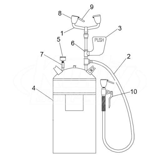 Speakman SE-590 Portable Eyewash Parts Breakdown