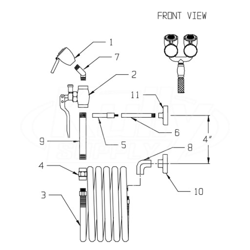 Speakman SE-925-TEW Drench Hose Parts Breakdown
