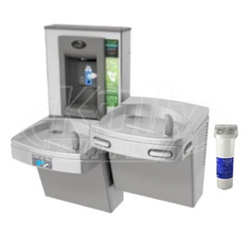 Oasis PGF8EBFSLTM Filtered  Stainless Steel Sensor-Operated (lower unit only) Dual Drinking Fountain with Bottle Filler