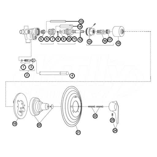 Symmons Temptrol Commercial Parts Breakdown