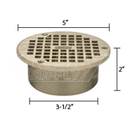 Zurn ZB400-5B Z400 "TYPE B" Round Strainer - Polished Bronze Top