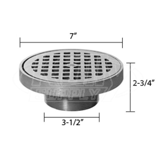 Zurn Z400-7N Z400 "TYPE N" Round Strainer - Dura-Coated Cast Iron Top