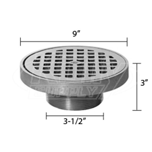 Zurn Z400-9N Z400 "TYPE N" Round Strainer - Dura-Coated Cast Iron Top