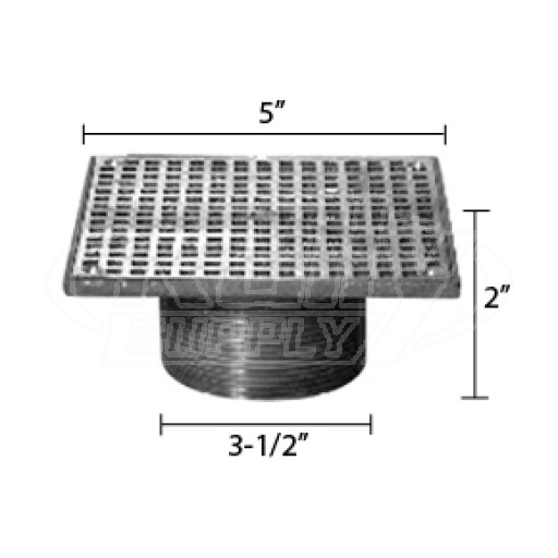 Zurn ZN400-5S Z400 "TYPE S" Square Strainer - Polished Nickel Bronze Top