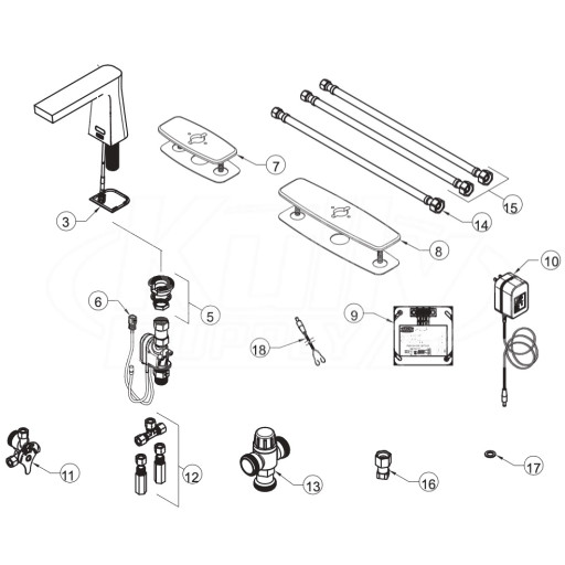 Zurn Z6953-XL-CV Camaya Faucet Parts Breakdown