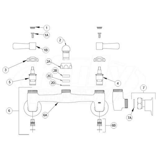 Zurn Z843 Swing Spout Faucet Parts Breakdown 