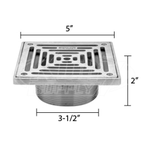 Zurn ZS400-5SS ZS400 "TYPE SS" Square Strainer - Type 304 Stainless Steel Top