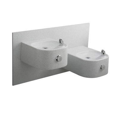 Elkay EDFPVR217RFPK Premium Composiate, Freeze Resistant, NON-REFRIGERATED In-Wall Dual Drinking Fountain with Vandal-Resistant Bubbler