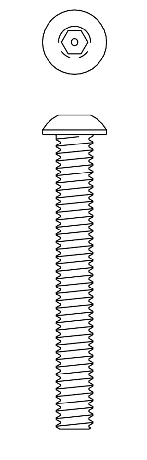 Acorn 0112-004-000 1/4-20 X 2" Button Head Hex W/Center Reject Stainless Steel Screw (10 Pack)