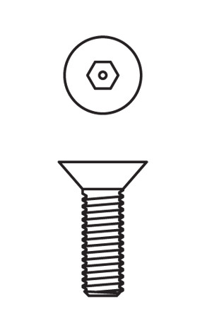 Acorn 0152-020-000 1/4-20 X 7/16" Flat Head Allen W/Ctr Reject S.Stl Screw