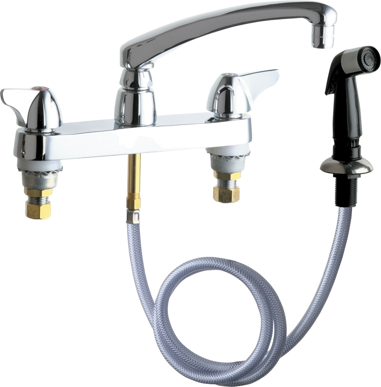Chicago 1102-ABCP Hot and Cold Water Sink Faucet with Side Spray