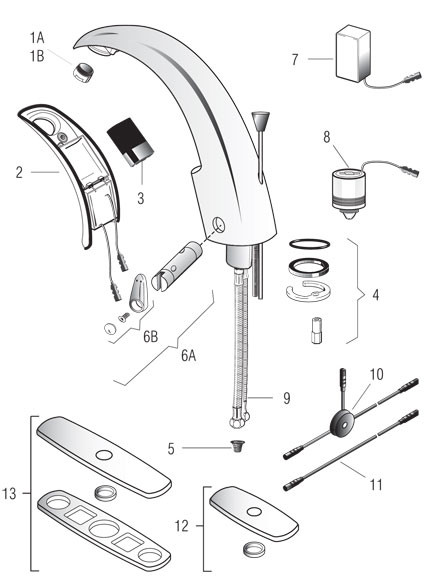 Sloan Optima i.q. EAF-100 Faucet Parts Breakdown