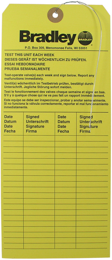 Bradley 204-421 Inspection Tag