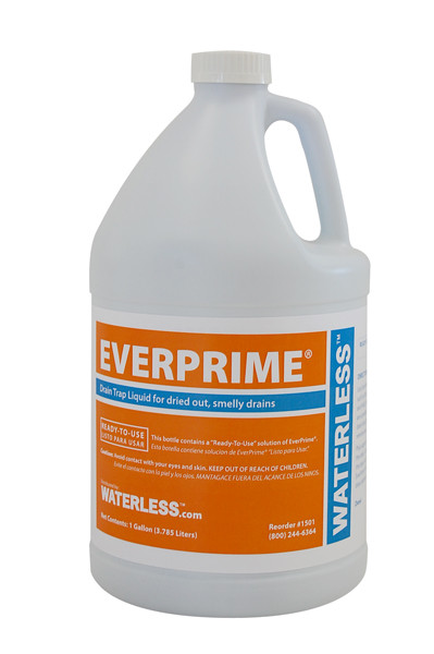 Waterless 1501 EverPrime Drain Trap Liquid, 1 Gallon Bottle
