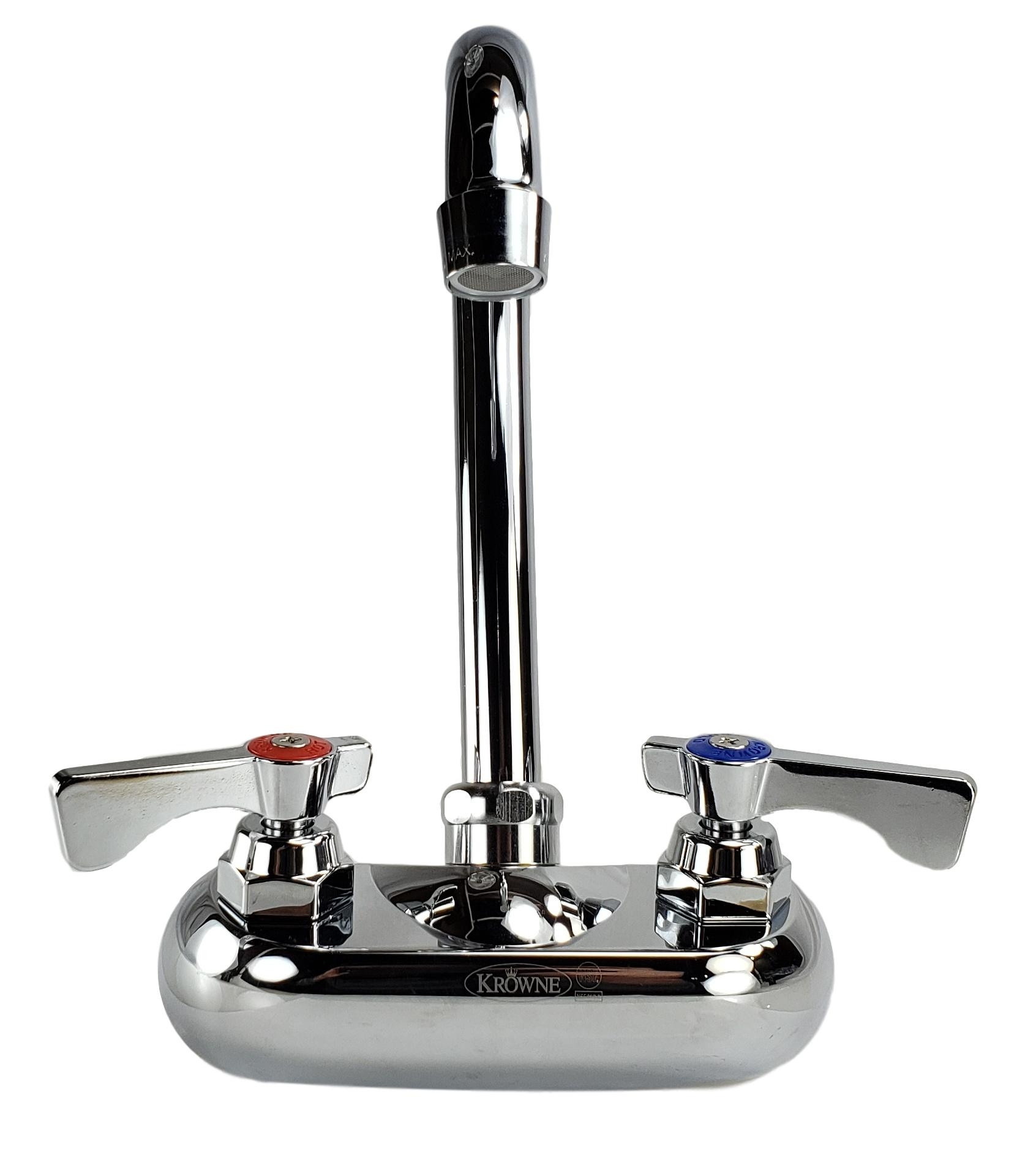 Krowne 10-400L 4" Wall Mounted Gooseneck Faucet