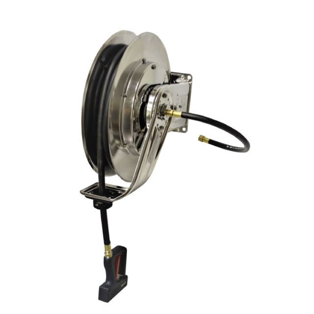 Fisher 75397 Stainless Steel Exposed Reel with 50' Hose and Spray Gun
