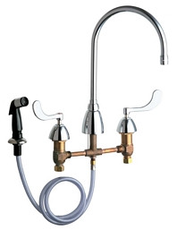 Chicago 200-G8AE35-317XKAB Concealed Hot and Cold Water Sink Faucet with Side Spray