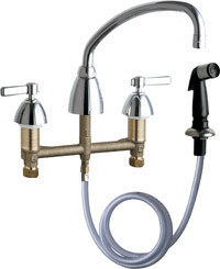 Chicago 200-AABCP E-Cast Concealed Kitchen Sink Faucet w/ Side Spray
