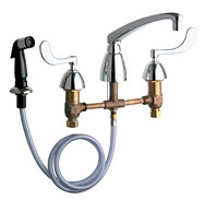 Chicago 200-AL8-317ABCP E-Cast Concealed Kitchen Sink Faucet w/ Side Spray
