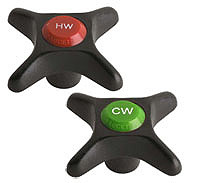 Chicago 205-PRJKNF 2-1/2" Plastic Cross Handles w/ Hot & Cold Water index Buttons