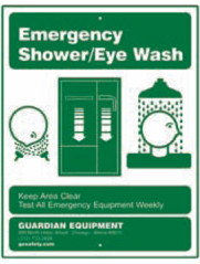 Guardian 250-012G Drench Shower / Eyewash Sign