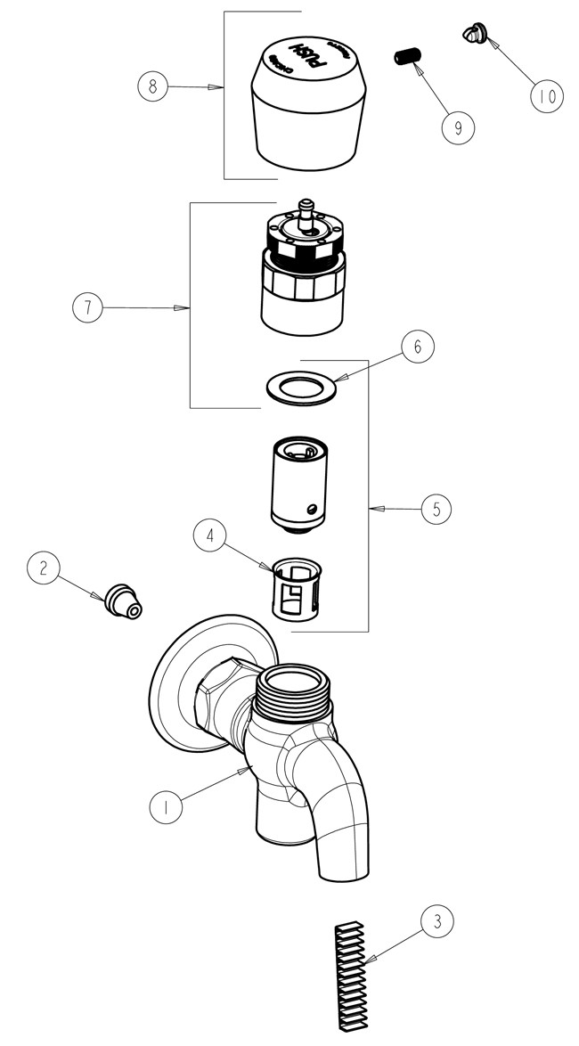 Chicago 324-665PSHCP Glass Filler Parts Breakdown