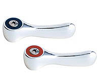 Chicago 390-PRJKCP 2-3/8" Metal Lever Handles w/ Hot, Cold & Plain Index Buttons