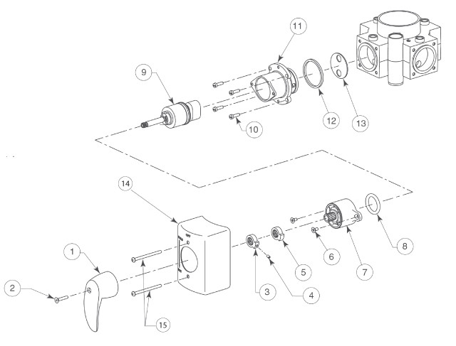 Bradley Equa-Flo Pressure Balancing Shower Valve For Column Showers August 2004 To Present Parts Breakdown