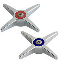 Chicago 633-PRJKCP 3" Metal Cross Handles w/ Hot & Cold Index Buttons