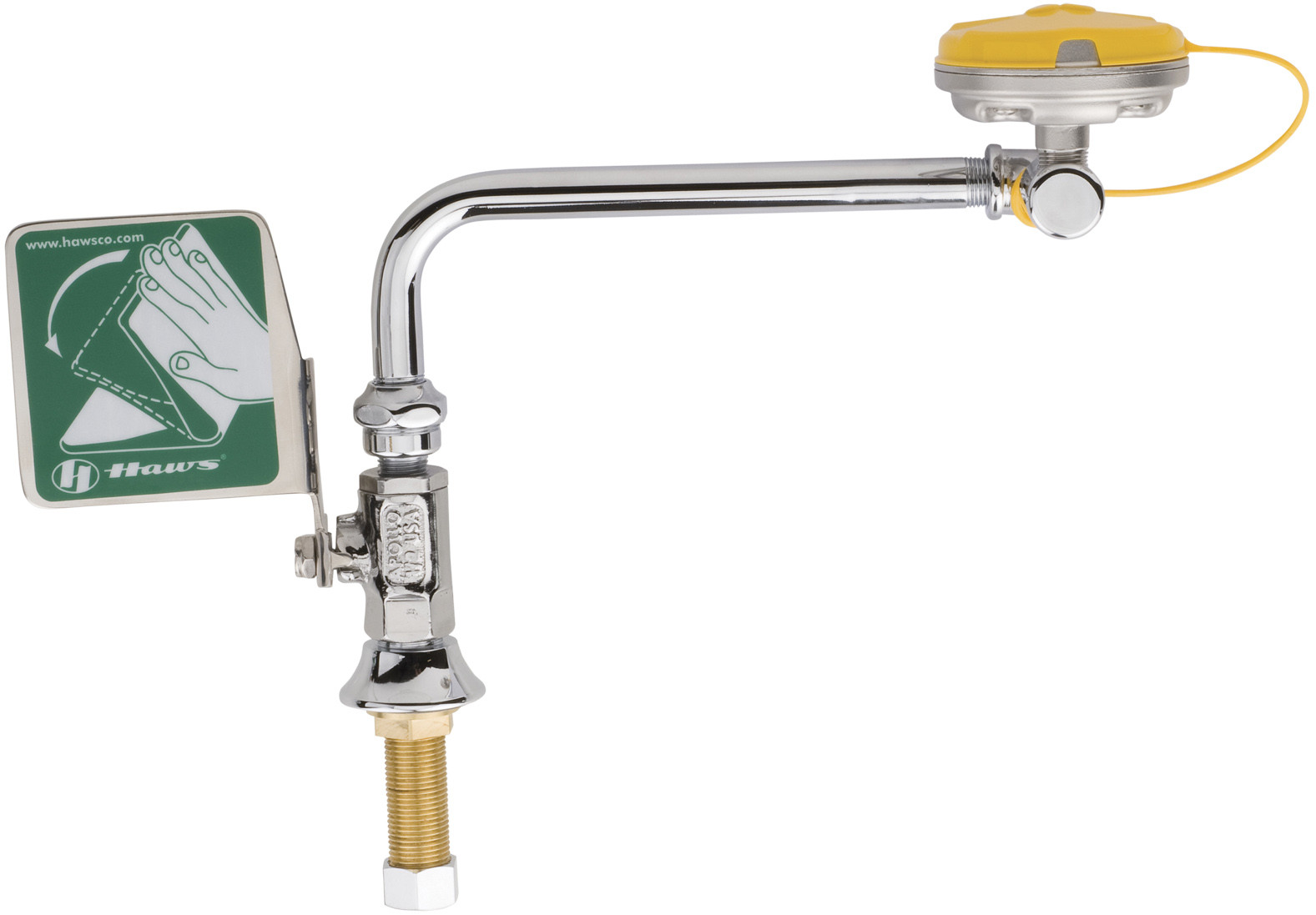 Chicago 8004-LHNF Deck Mounted Left Hand Eye/Face Wash with Push Paddle Handle