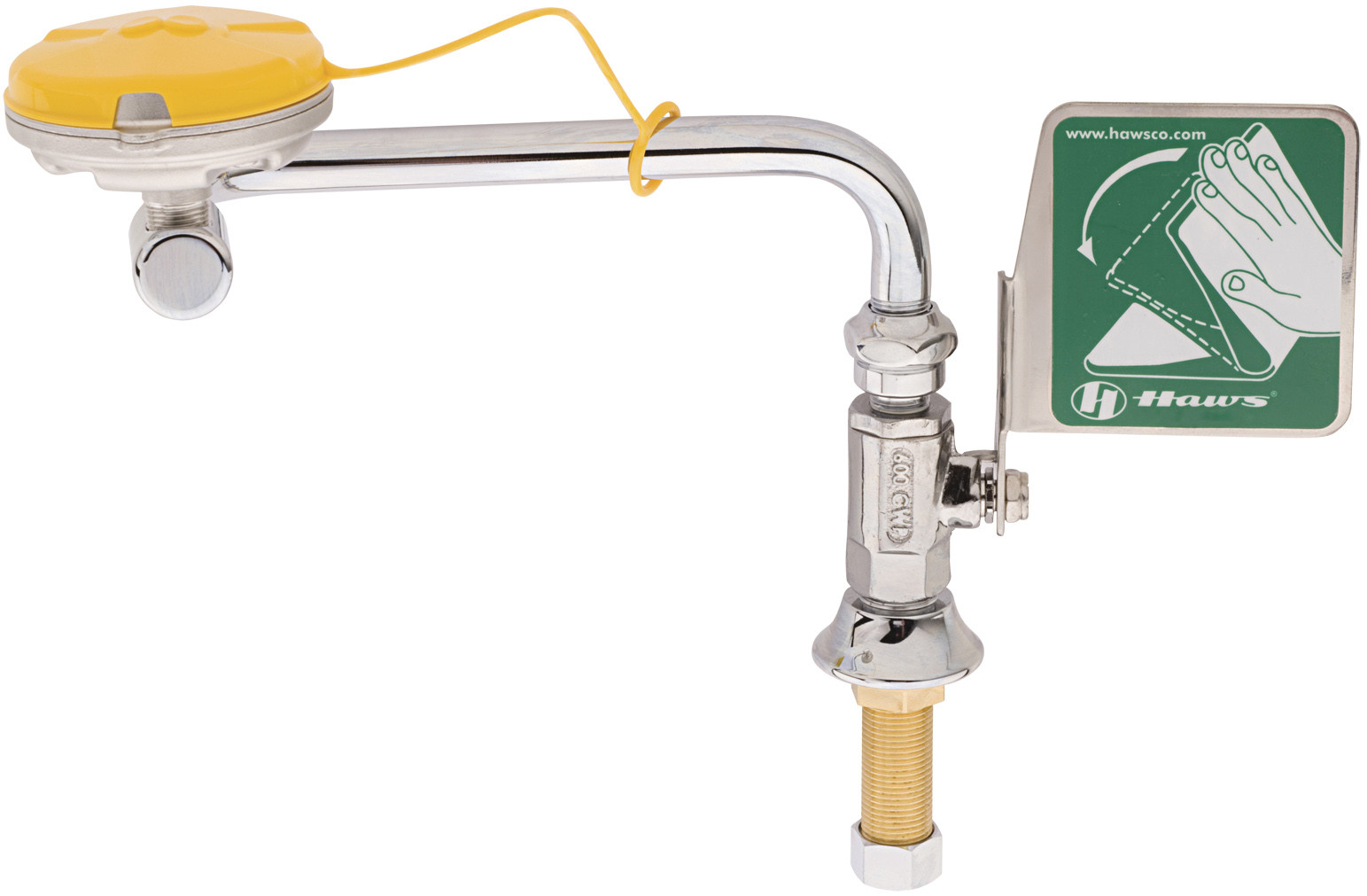 Chicago 8004-RHNF Deck Mounted Right Hand Eye/Face Wash with Push Paddle Handle