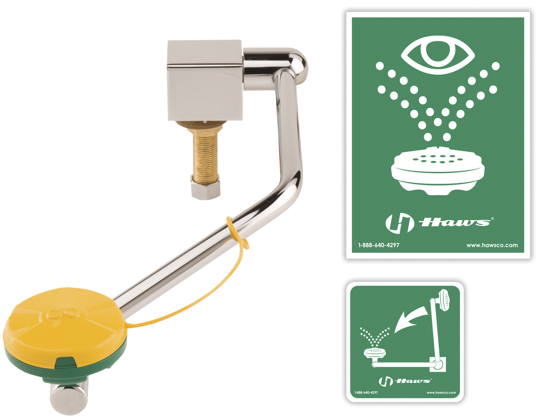 Chicago 8010-NF Deck Mounted Swing Down Eye/Face Wash with Push Paddle Handle