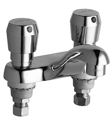 Chicago 802-V665ABCP E-Cast Lavatory Metering Faucet