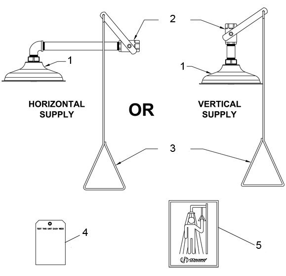 Haws 8122 Shower Parts Breakdown