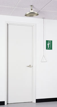 Haws 8163 Over-the-Door Drench Shower (with Stainless Steel Showerhead and Pull Rod)