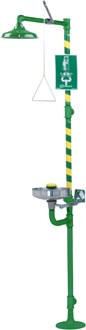 Haws 8300CRP-8309CRP AXION MSR Corrosion-Resistant Combination Drench Shower & Eye/Face Wash (with Stainless Steel Receptor)
