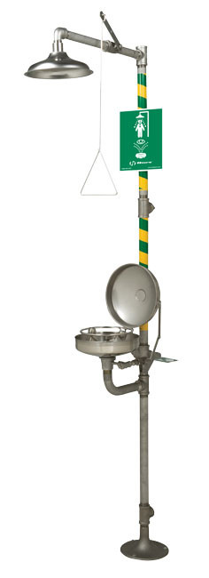 Haws 8330 Stainless Steel Combination Drench Shower & Eye/Face Wash
