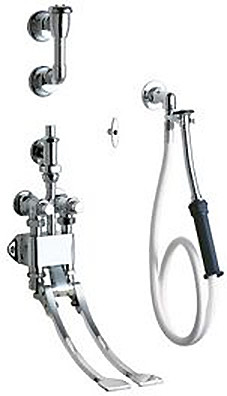 Chicago 910-G777-19KCP Wall Mounted Pedal Valve Bed Pan Cleaner